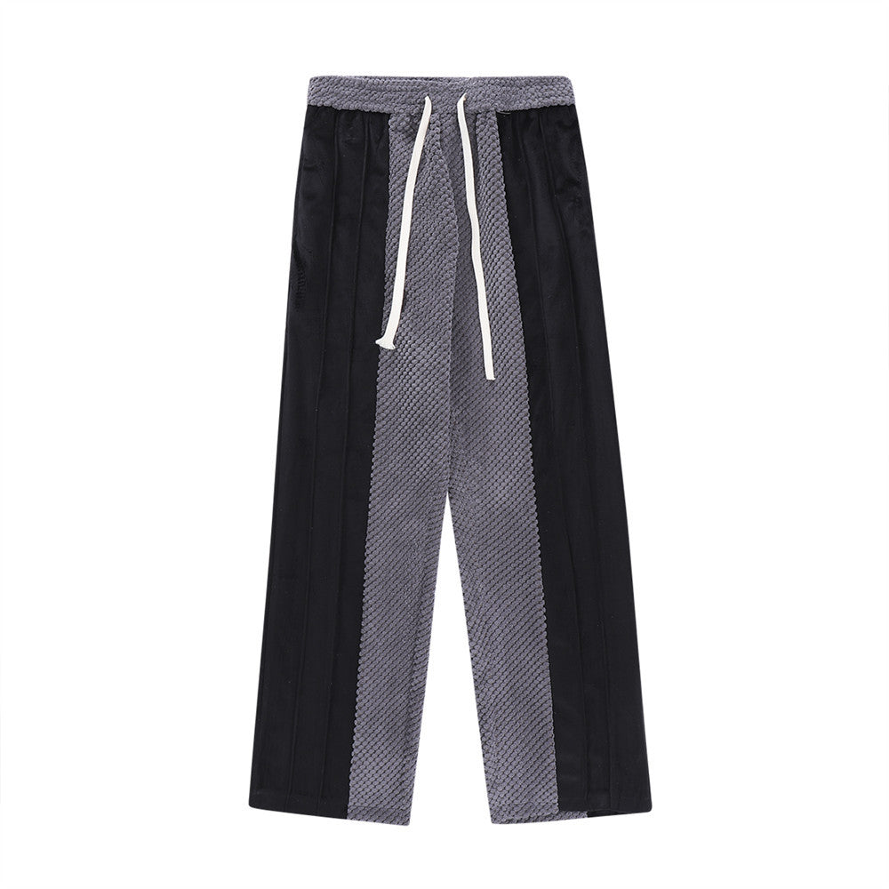 Loose Drawstring Straight-leg Trousers Wide-leg Trousers
