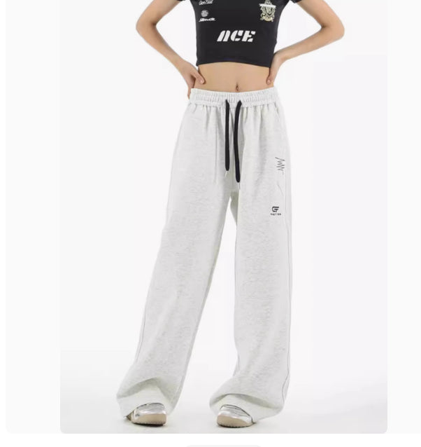American Retro Fashion Brand Embroidery Casual Sweatpants Men And Women