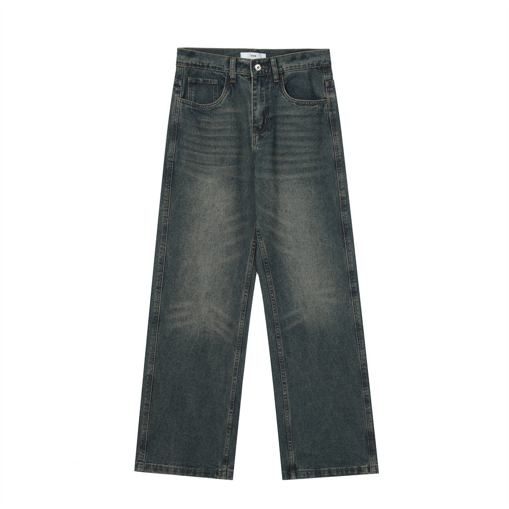 Men's Casual Loose Distressed White Jeans