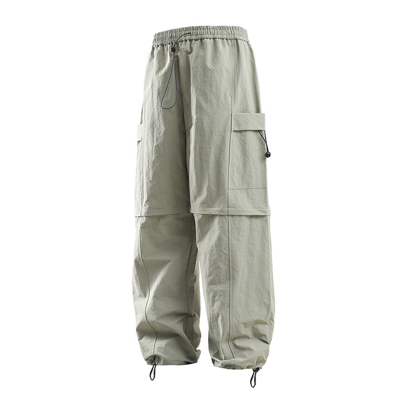 Season Retro Simple Side Striped Straight Sports Pants