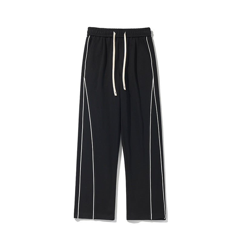 New Hong Kong Style White Bottom Ribbon Sweatpants