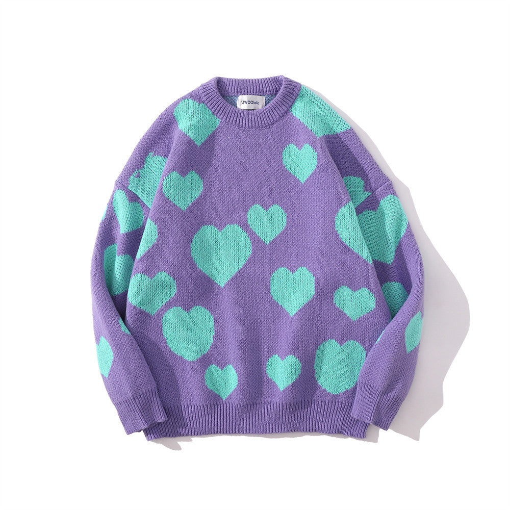 Heart Full Jacquard Sweater Men