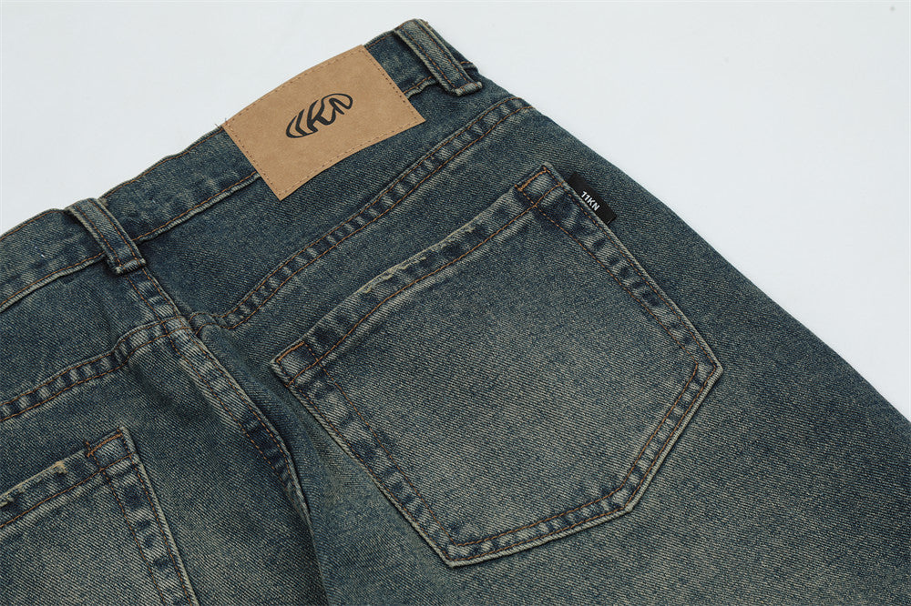 Men's Casual Loose Distressed White Jeans