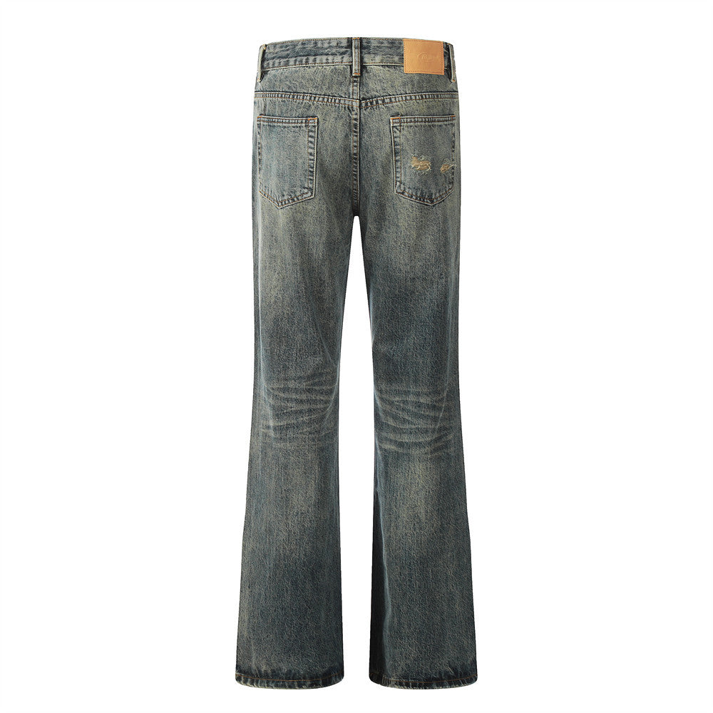American Retro Tattered Jeans Denim Trousers Men