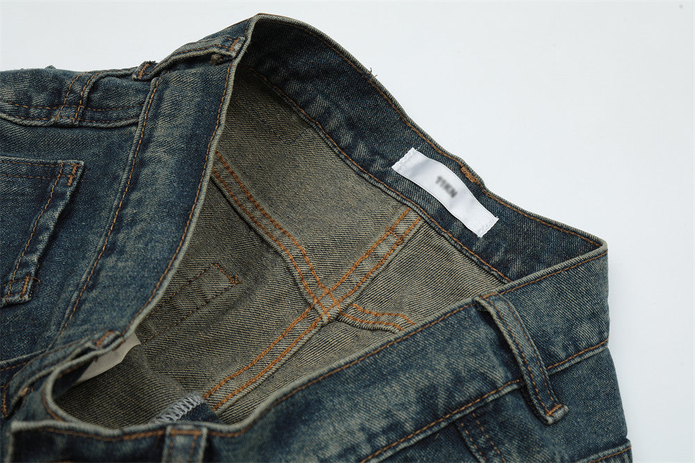 Men's Casual Loose Distressed White Jeans