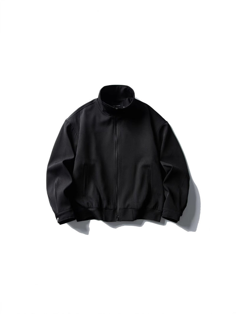 Autumn Retro Simple Zipper Stand Collar Coat