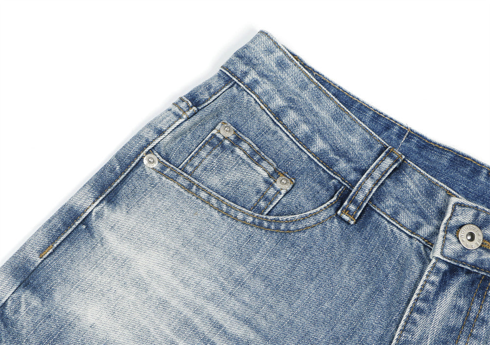 Fashion Washing Gradient Wide-leg Jeans Men