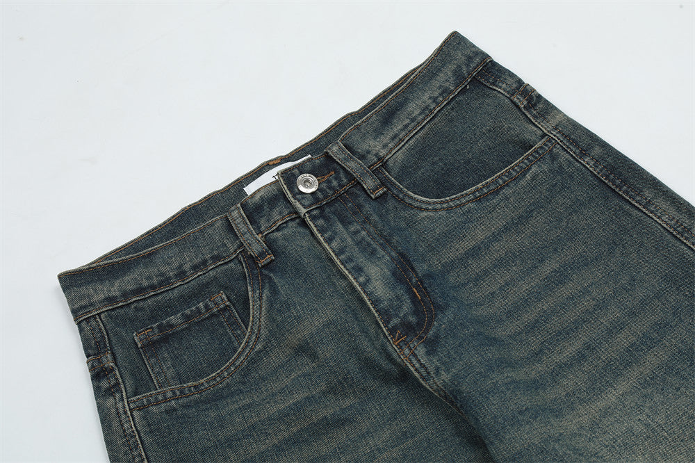 Men's Casual Loose Distressed White Jeans