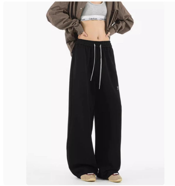American Retro Fashion Brand Embroidery Casual Sweatpants Men And Women