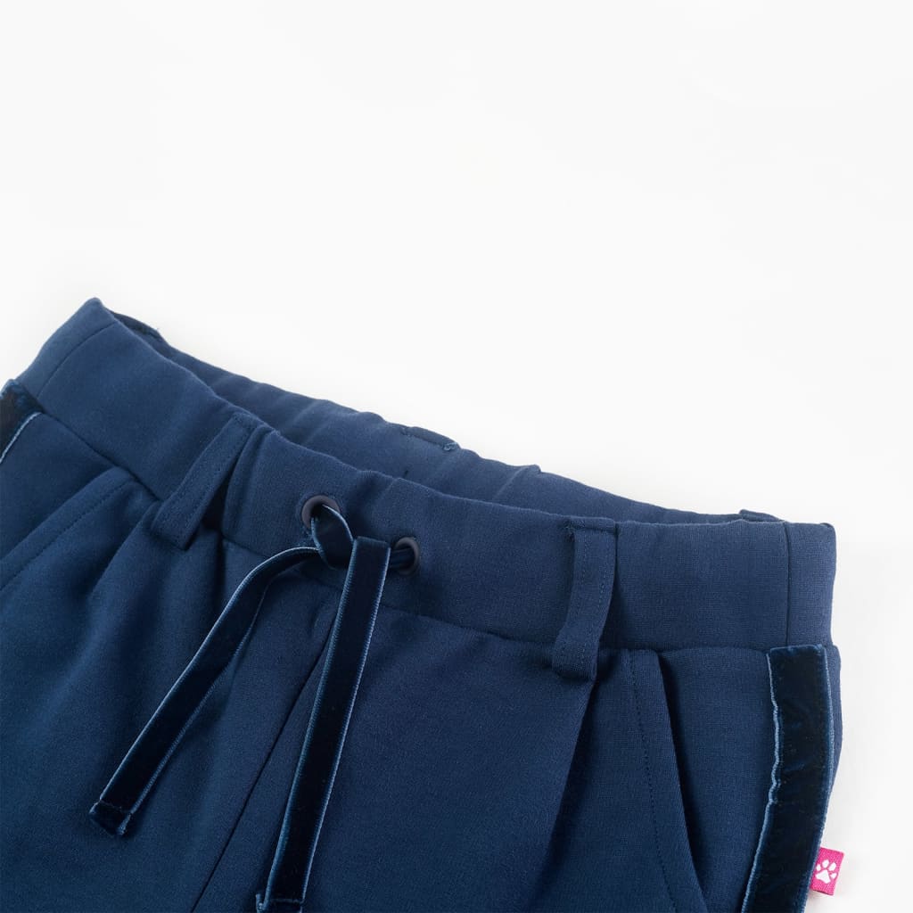Children's trousers with black trim, navy blue, size 116