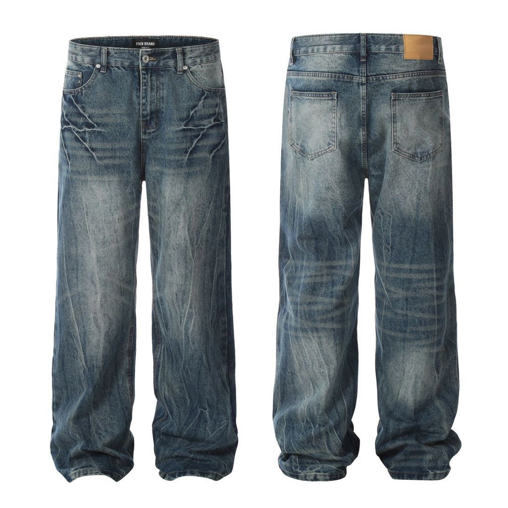 American Retro Lightning Blue Straight Jeans