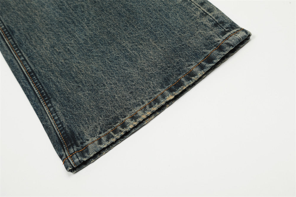 American Retro Tattered Jeans Denim Trousers Men