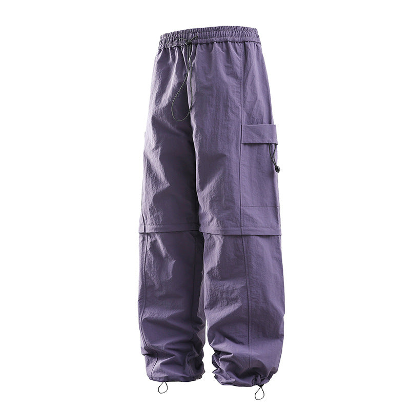 Season Retro Simple Side Striped Straight Sports Pants