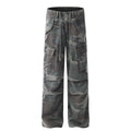 American Retro Mechanical Pleated Multi-pocket Camouflage Denim Men's And Women's Work Clothes