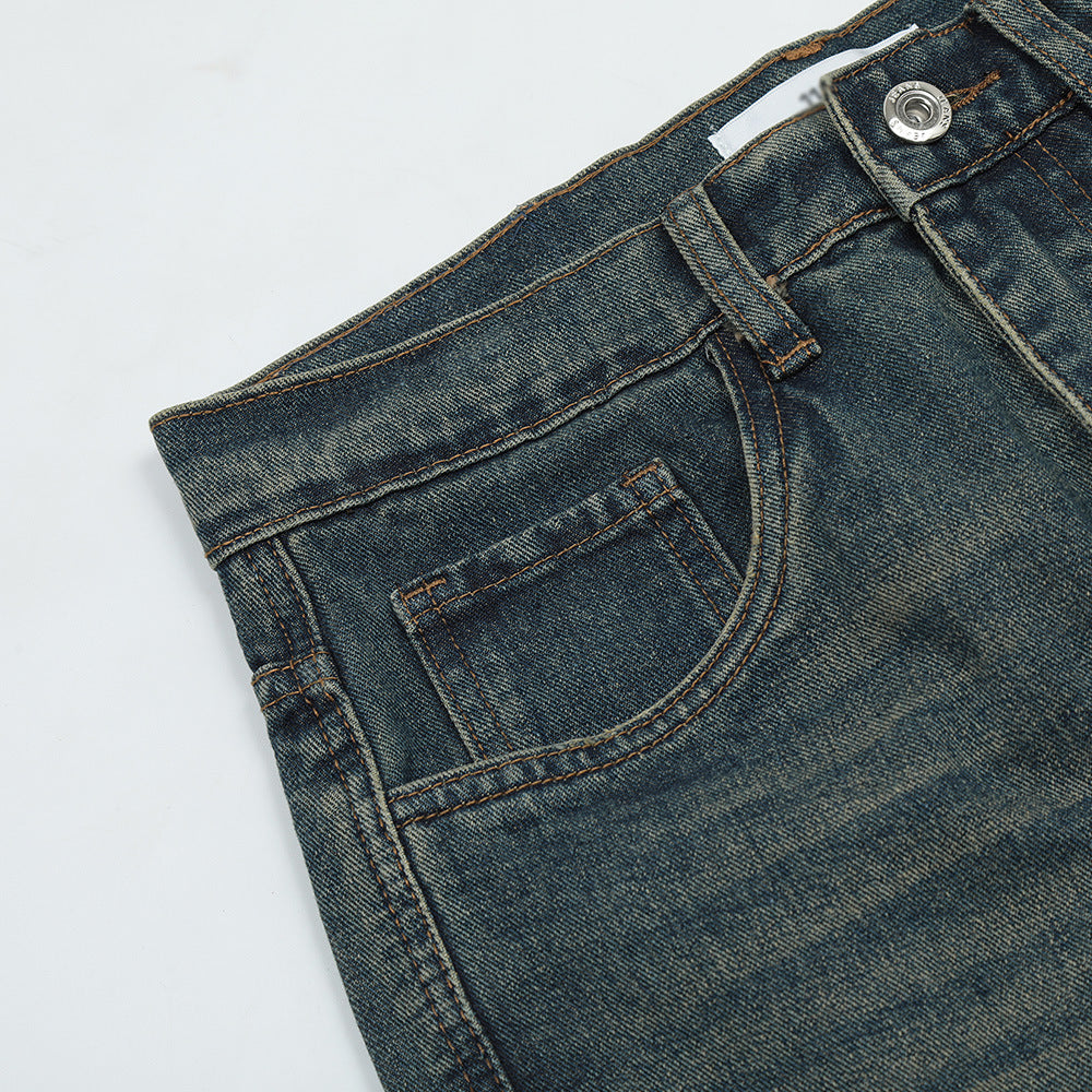 Men's Casual Loose Distressed White Jeans