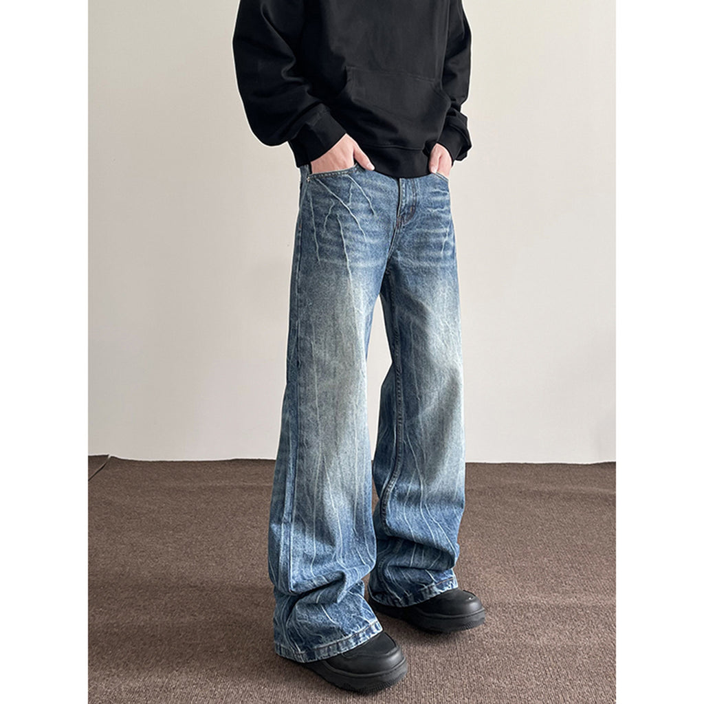 American Retro Lightning Blue Straight Jeans
