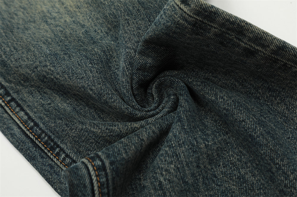 American Retro Tattered Jeans Denim Trousers Men