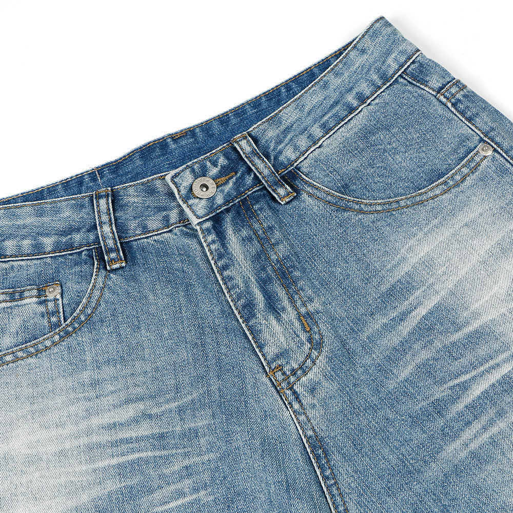 Fashion Washing Gradient Wide-leg Jeans Men