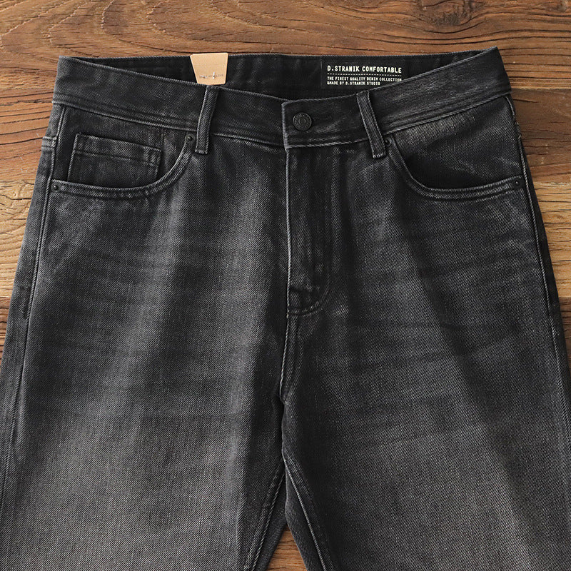 Denim Cotton Men's Heavy Black Denim Jeans