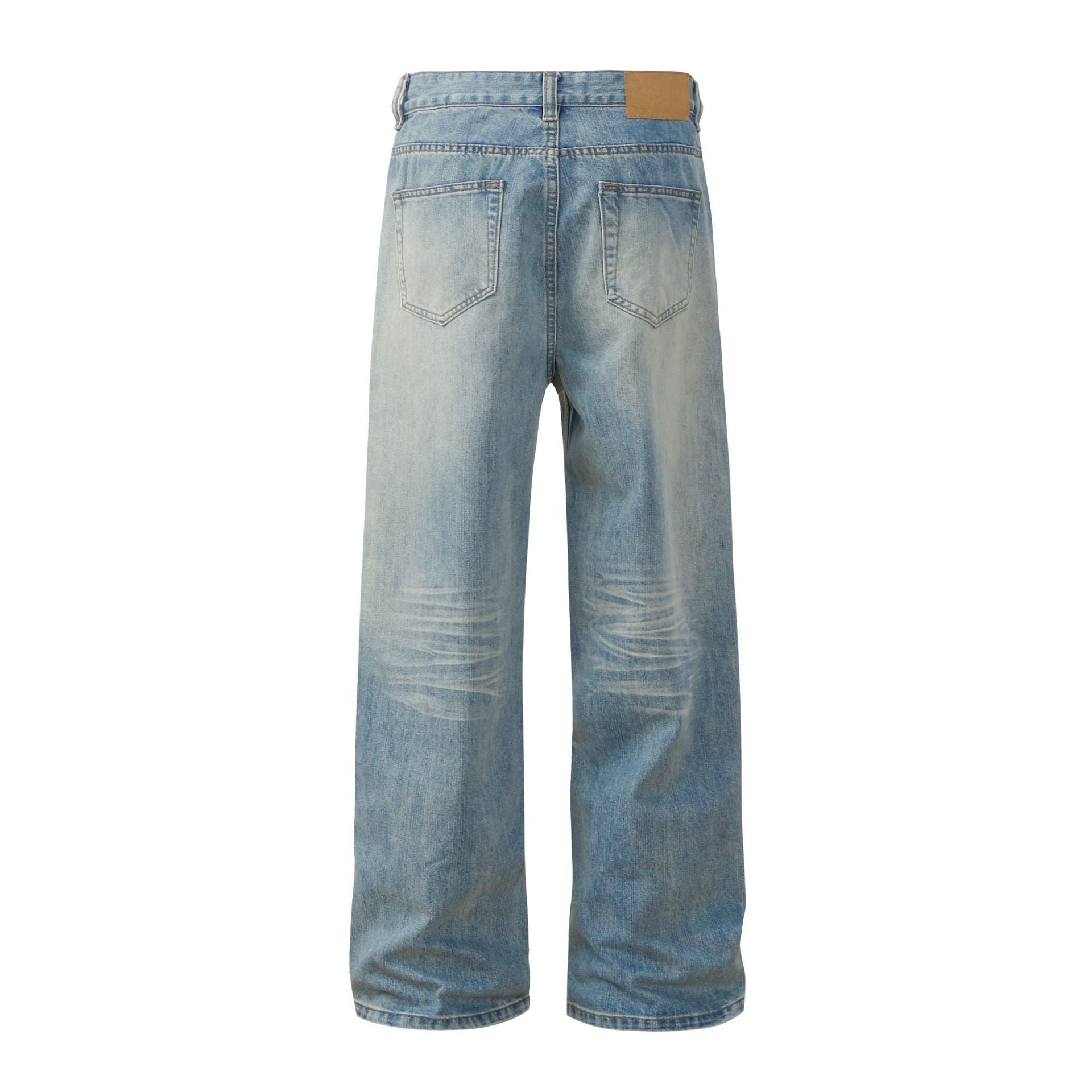 Fashion Washing Gradient Wide-leg Jeans Men